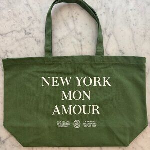 Sezane New York Mon Amour Canvas Tote